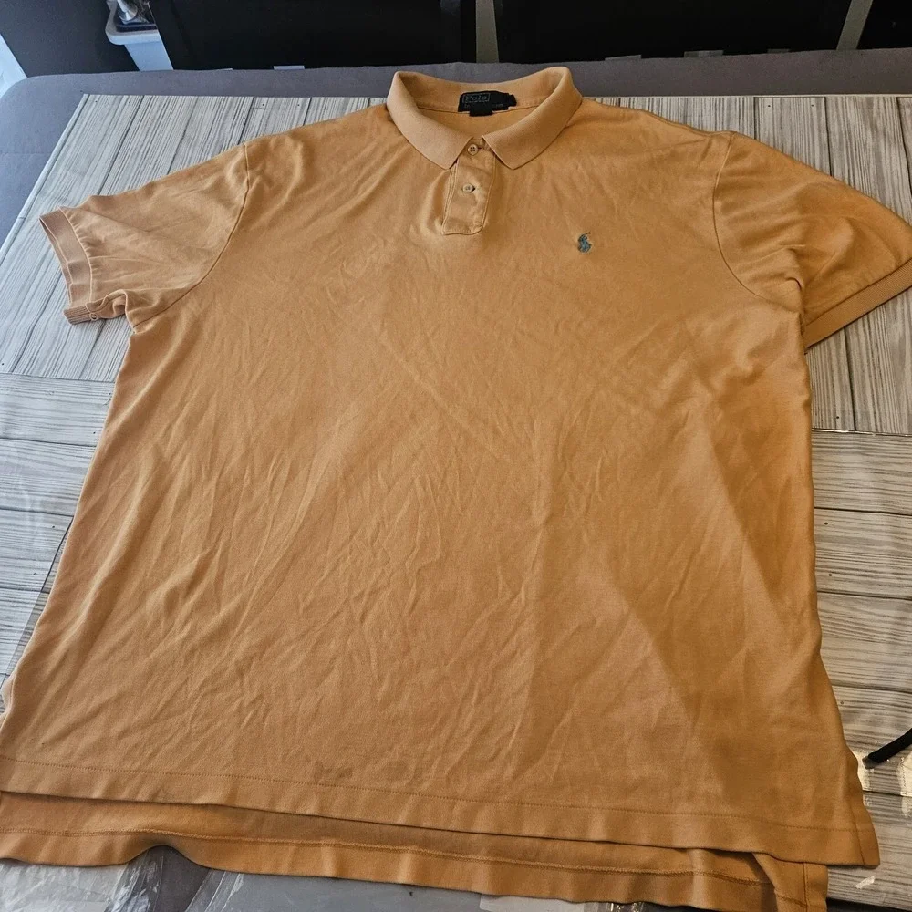 Ralph Lauren Shirt Mens Extra Large XL Orange Short Sleeve‎ Polo Golf